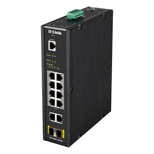 12 Bağlantı Noktalı Gigabit Akıllı Yönetilen Endüstriyel PoE Switch-Geniş Sıcaklık-240W PoE Bütçesi