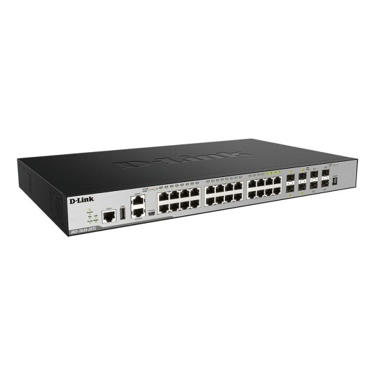 28 Bağlantı Noktalı Katman 3 İstiflenebilir Yönetilebilir Gigabit Switch