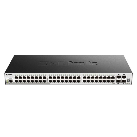 4 adet 10GbE SFP+ bağlantı noktası içeren 52 bağlantı noktalı İstiflenebilir Gigabit Switch